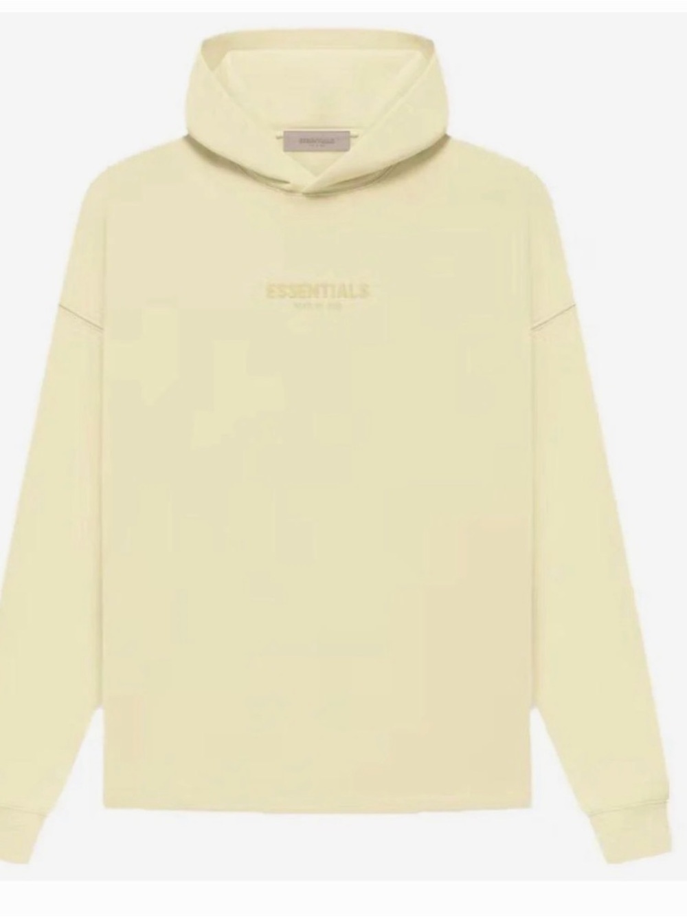 NWOT Fear of God Essentials Light Yellow Logo Hoodie Oversize XL Men